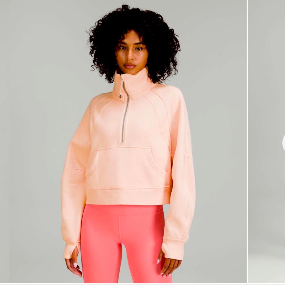 Lululemon Scuba O/S Oversized Funnel Neck Peach Satin M/L